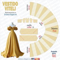 an image of a dress on display with the words vestito vitelli in spanish