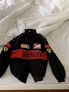 Vintage Racing Jacket, Ferrari Jacket, Sporty Jacket, Racing Jackets, Racing Jacket, A Jacket, 가을 패션, Casual Style Outfits, Dream Clothes