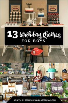 an assortment of birthday themes for boys