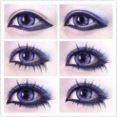 Gyaru Eyes, Blue Gyaru, Manga Makeup, Visual Kei Makeup, Makeup Cosplay, Gyaru Makeup, Kei Visual