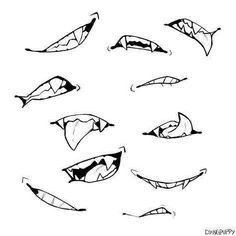 an image of different mouths drawn in black and white