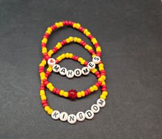 Custom KC Chiefs Beaded Bracelet Bundle - Choose any 3 you like! Please measure your wrist to indicate bracelet size(s). Children's bracelets also available - please indicate age to help me determine appropriate size. Beaded Bracelet Ideas, Kc Chiefs, Diy Crafts Jewelry, Crafts Jewelry, Bracelet Ideas, Bracelet Sizes, Beaded Bracelet, Friendship Bracelets, Jewelry Crafts