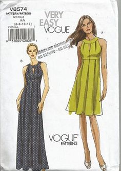 a woman's dress and top sewing pattern, with an attached halter neckline