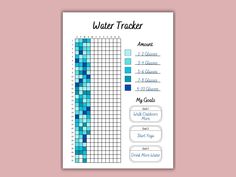 a cross stitch chart with the words water tracker on it