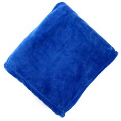 a blue blanket on a white background