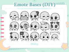 an emotee base sheet with different expressions