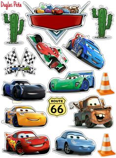 the cars stickers are all different colors