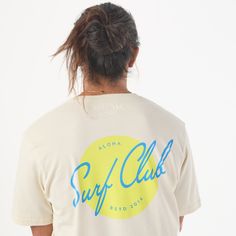 Gear up for sunset sessions and morning paddleouts this summer with our Surf Club Tee. Crafted from 100% cotton, it's your go-to for beach days and beyond. With our Surf Club logo on the front, it's the perfect summer uniform for embracing those laid-back moments by the waves. Aloha Collection, Surf Club, Summer Uniform, Sunset Session, Cool Typography, Club Logo, Club T Shirt, Beach Days, Tee Design