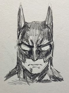 a drawing of batman with his eyes closed