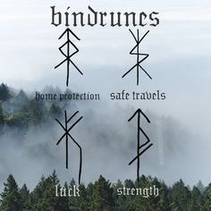 the symbols for bindures and home protection safe travels are shown in three different font styles