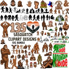 the big set of various stickers for every type of monkey in the world is shown