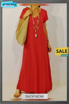 Casual V Neck Cotton-blend Knitting Dress Casual Long Solid Color Maxi Dress, Casual Long Maxi Dress In Solid Color, Long Casual Shift Dress, Casual Plain Maxi Dress For Fall, Casual Red Long Maxi Dress, Casual Fall Maxi Dress, Knitting Dress, Knit Dress, Sweaters For Women