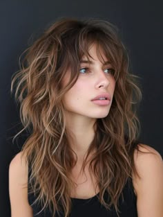 38 Best Long Shag Haircut Ideas: A 2024 Style Guide Shag Hairstyles Balayage, Hair Color For Shag Haircut, California Shag Haircut, Women’s Long Hair Shag, Choppy Layers For Long Hair Curly, Long Shaggy Haircut For Fine Hair, Long Shag Haircut Choppy Layers Curly, Shag Hairstyles Long Bangs, Long Shag Hairstyles For Fine Hair