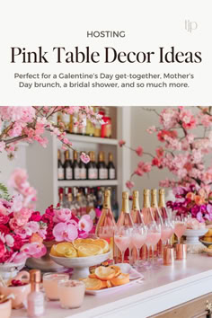 pink table decor ideas for a valentine's day get together mother's day brunch, a bridal shower, and so much more