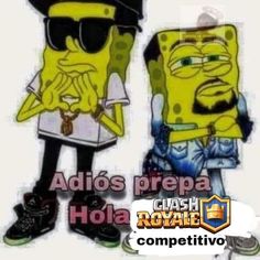 two cartoon characters with the caption'adios prepa hola light '