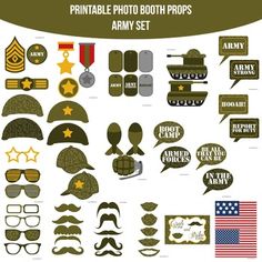 an army photo booth props set