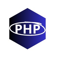 the hp logo is shown in white on a dark blue hexagonal background,