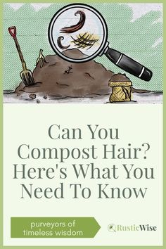 a magnifying glass with the words can you compostt hair? here's what you need to know