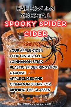 halloween cocktail recipe for spooky spider cider