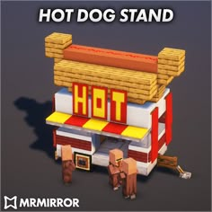 the hot dog stand is made out of lego blocks