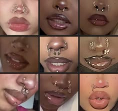 Piercing No Rosto, Cute Nose Piercings, Piercing Chart, Cool Ear Piercings, Pretty Ear Piercings, Face Piercings, Nose Piercings, Makeup For Black Skin, Cool Piercings