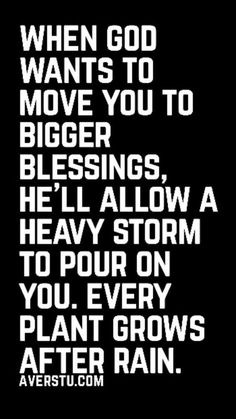 a black and white quote with the words when god wants to move you to bigger, he