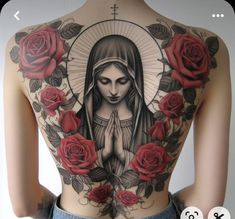 Virgen Back Tattoo, Virgin Mary Drawing Tattoo, Centenario Tattoo, Virgin Mary Back Tattoo, Holy Mary Tattoo, Colored Tattoos For Women, Tattoo Writing Styles, Mother Mary Tattoos, Maria Tattoo