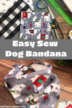 an easy sew dog bandana with instructions to make it