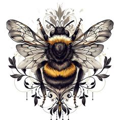 Rich Bumble Bee Tattoo Sketches Honey Bee With Honeycomb Tattoo, Bee Tattoo Realism, Detailed Bee Tattoo, Bumble Bee Tattoos For Women, Bee Throat Tattoo, Tattoos With Bees, Creative Tattoos Ideas, Queen Bee Tattoo Ideas, Bee Tattoo Design