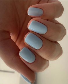 Nails Navy, Tiffany Blue Nails, Nail Aesthetics, Sky Blue Nails, Nail Short, Nails Beach, Blue Gel Nails, Nails Dark, Shape Nails