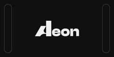 the aeon logo on a black background