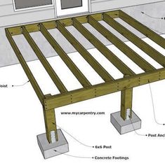 an image of a wooden bed frame with instructions on how to build the base for it