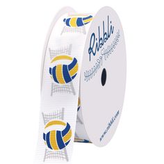 PRICES MAY VARY. SIZE:7/8 inch wide ribbon , 10 yards per spool,1 piece per package. The Volleyball design is perfect for projects utilizing the Volleyball theme. Perfect for Sport themed Hair Bows, Cheer Bows, Ribbon Crafts, Scrapbooking, Gift Wrapping, Party Decoration,Wreath,All Crafting and Sewing. 100% Polyester.Washable, Dry-cleanable, Non-shrink; Color-fast Ribbli Exclusive - ribbon print designed by Ribbli Studio.Great choice for all art and crafts. STLYE NAME:Volleyball  Designed by Rib Volleyball Locker Decorations, Volleyball Senior Night Gifts, Volleyball Crafts, Night Volleyball, Volleyball Bows, Volleyball Senior Night, Volleyball Team Gifts, Volleyball Design, Gift Wrapping Party