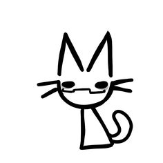 a black and white drawing of a cat