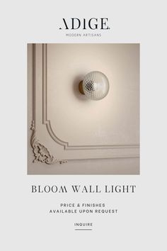 the cover of adge's bloom wall light