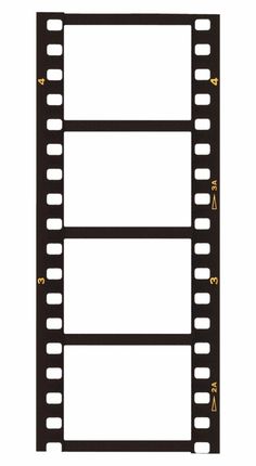 an empty film strip on a white background