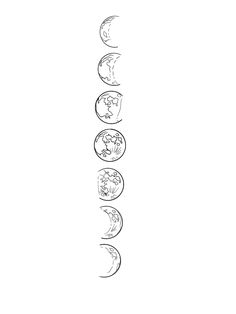 the seven zodiac signs are drawn in black and white