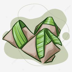 an image of some food that is in the shape of two leaves on top of each other