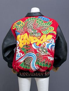 Beautiful Dragons, Kansai Yamamoto, Fashion Archive, Leather Sleeves, Logo Embroidery, Japanese Fashion, Look Cool, Diy Fashion, Aesthetic Clothes