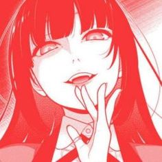 Red Manga Panels, Red Manga Icons, Fem Icons, 50 Aesthetic, Manga Girls, Cute Twitter Headers, Colored Manga, Yumeko Jabami