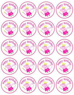 peppa pig birthday cupcake toppers