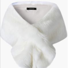 a white fur collar on a white background