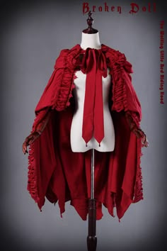 New Release: Classic Puppets 【-The Wolfing Little Red Riding Hood-】 Vintage Gothic Lolita Cape

◆ Shopping Link >>> https://lolitawardrobe.com/classic-puppets-the-wolfing-little-red-riding-hood-vintage-gothic-lolita-cape_p8431.html Little Red Riding Hood Aesthetic, Cerise Hood, Fairy Tale Costumes, Broken Doll, Ren Fair, Clothes Reference, Geometric Fashion, Red Cape, Hooded Cloak