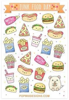 junk food day planner stickers