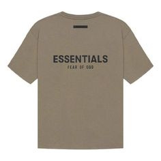 Fear of God Essentials SS21 Short Sleeve Tee Taupe FOG-SS21-556 (Unisex/Round Neck/Solid Color/Gift Recommend/Gift to Boyfriend) Christian Streetwear, Fear Of God Essentials, Fits Clothes, Fear Of God, Logo Tees, Base Layer, Casual T Shirts, Patch Logo, Short Sleeve Tee