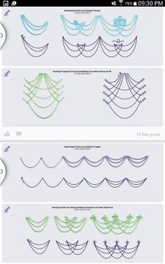 three different types of wave patterns on the same page, one is blue and one is green