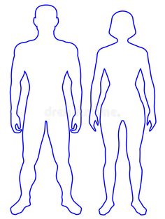 the outline of two men standing next to each other