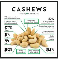 Benefits Of Cashews, Cashews Benefits, Food Health Benefits, Matcha Benefits, Food Info, Healing Food, Food Facts, Nutrition Recipes, Health Remedies