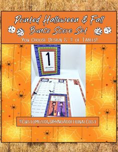 an orange and black halloween themed card game