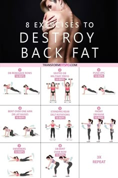 Lower Back Fat, Back Exercise, Back Workouts, Back Fat Workout, Musa Fitness, Core Workouts, Home Workout Plan, Arm Workouts, Workout Exercises